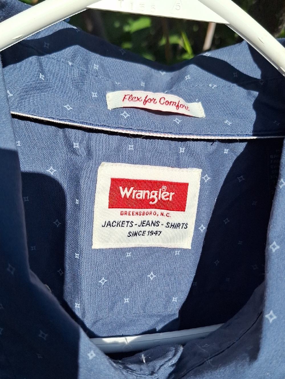 3XL-Blue Long-Sleeve Button Down Shirt-2 Pockets-Small Diamond Print-NWT - Picture 3 of 7